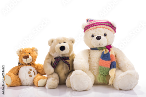 Three toy teddy bears
