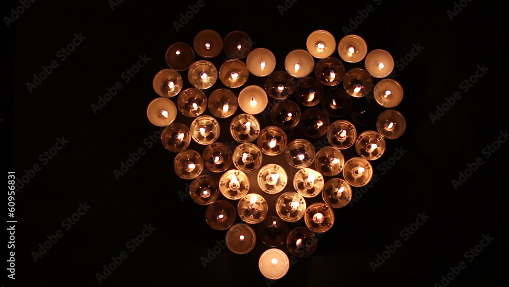 Heart shape made of candles Heart shape made of candles
