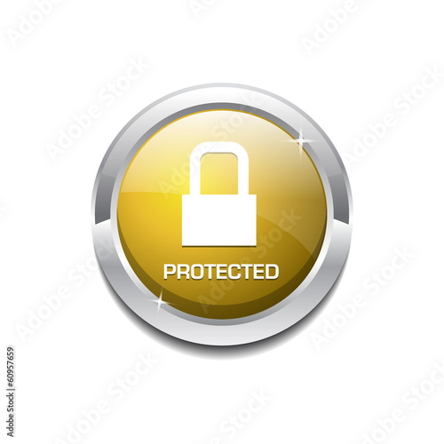 Protected Square Vector Button Icon