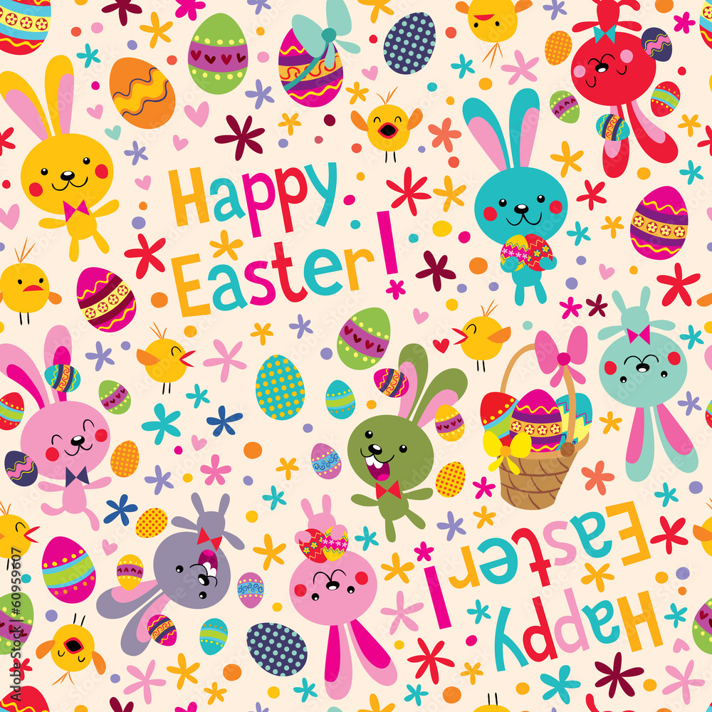 Naklejka premium Happy Easter pattern