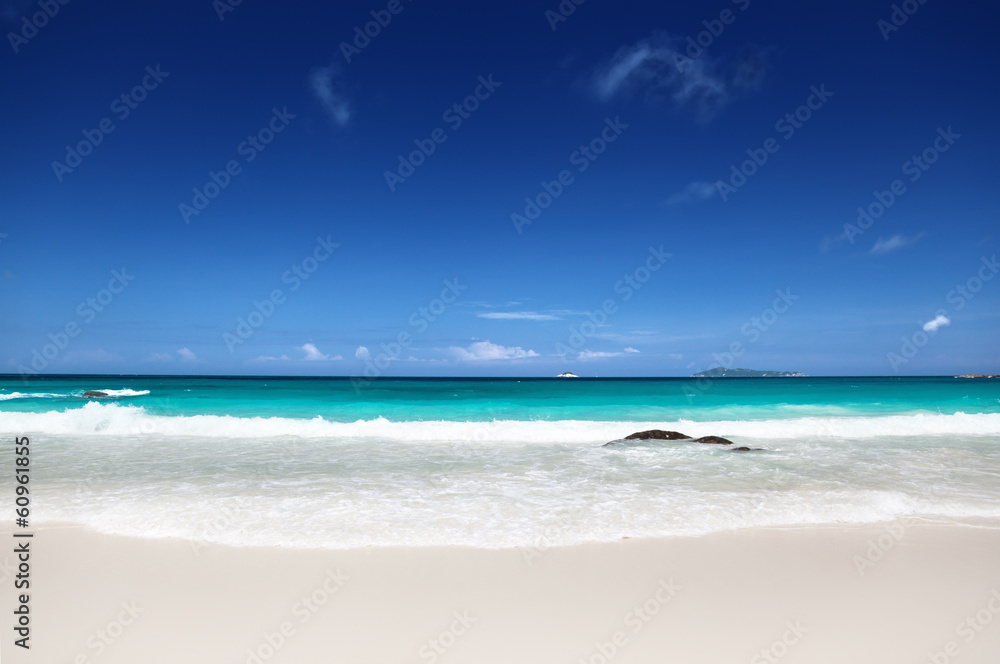 beach at Praslin island, Seychelles