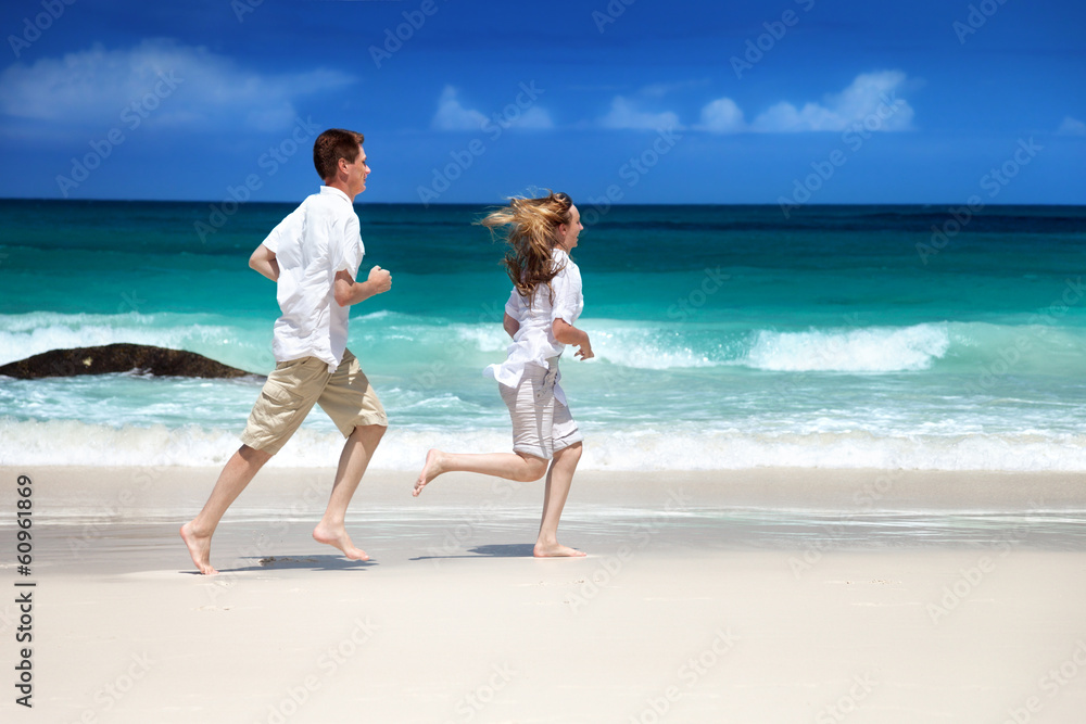 man and woman romantic couple on tropical beach man and woman romantic couple on tropical beach