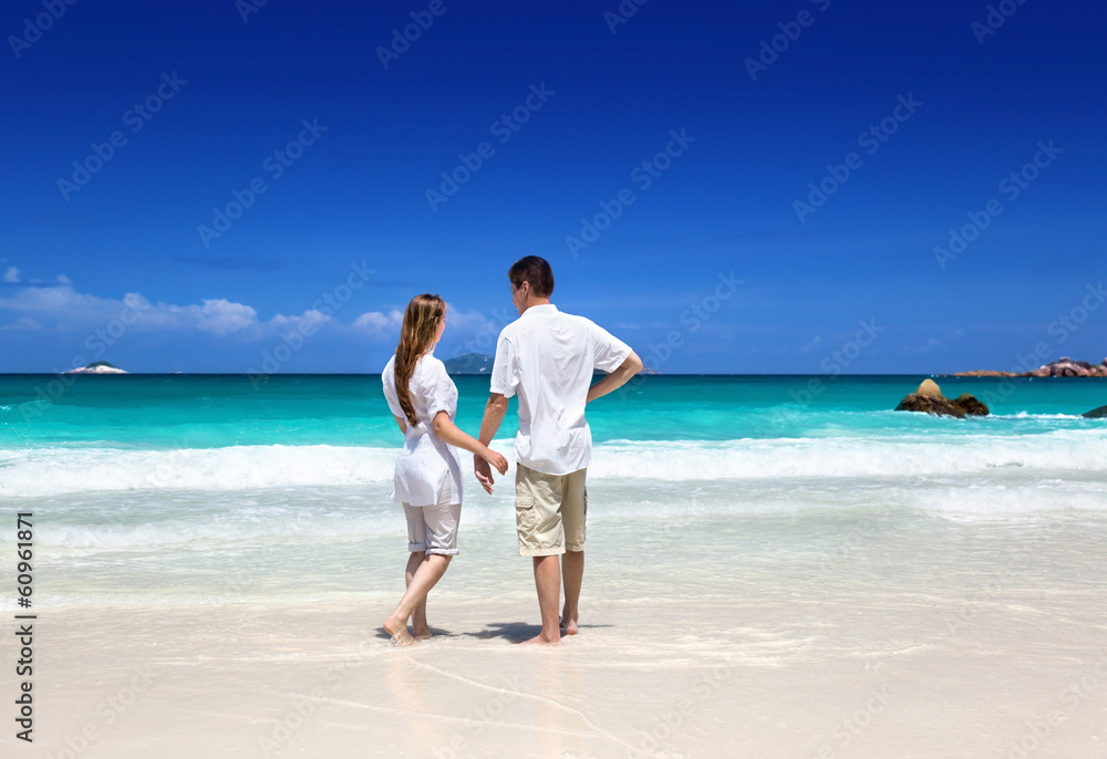 man and woman romantic couple on tropical beach man and woman romantic couple on tropical beach