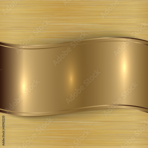 Vector gold brushed metallic plaque background