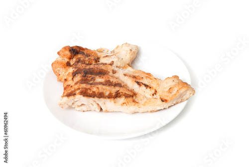 Grilled teriyaki chicked on ceramic plate