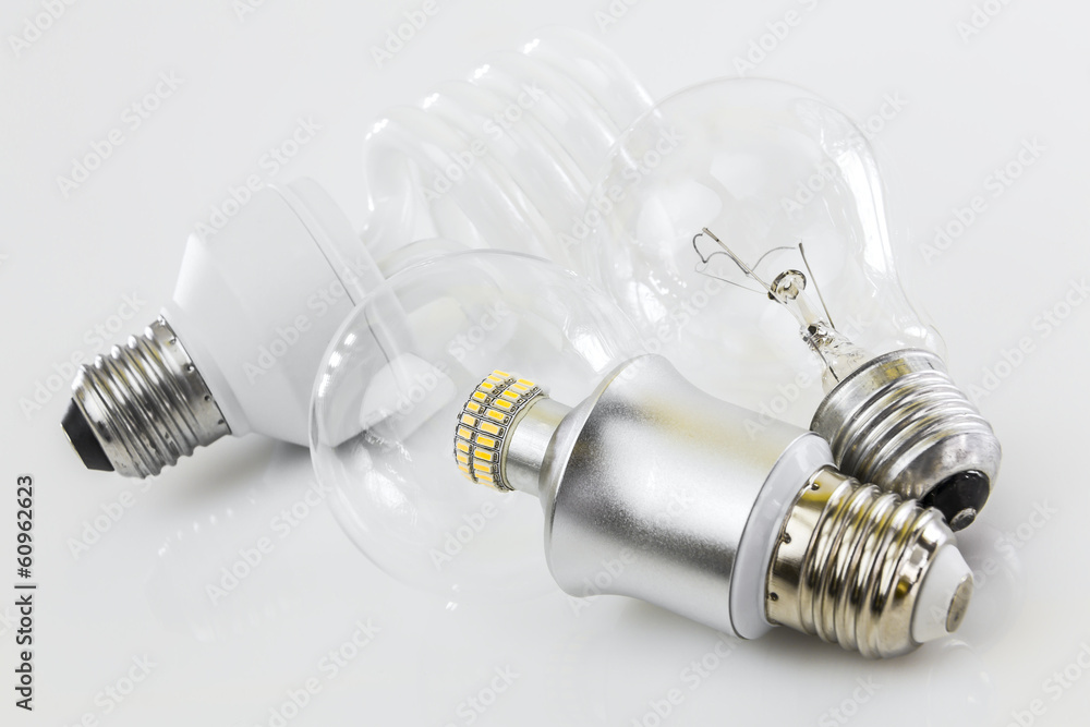 LED, CFL and classic tungsten LED, CFL and classic tungsten