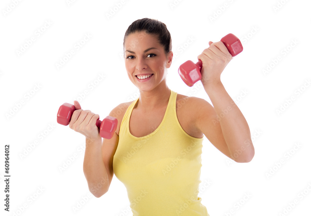 attractive woman exercising with exercise ball attractive woman exercising with exercise ball