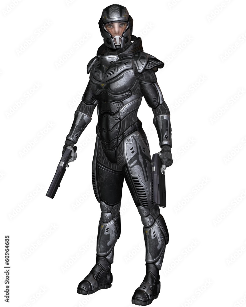Female Science Fiction Soldier - Standing