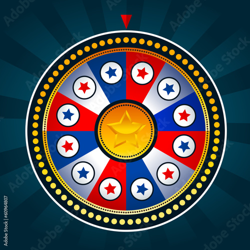 Colorful Patriotic Wheel of Fortune