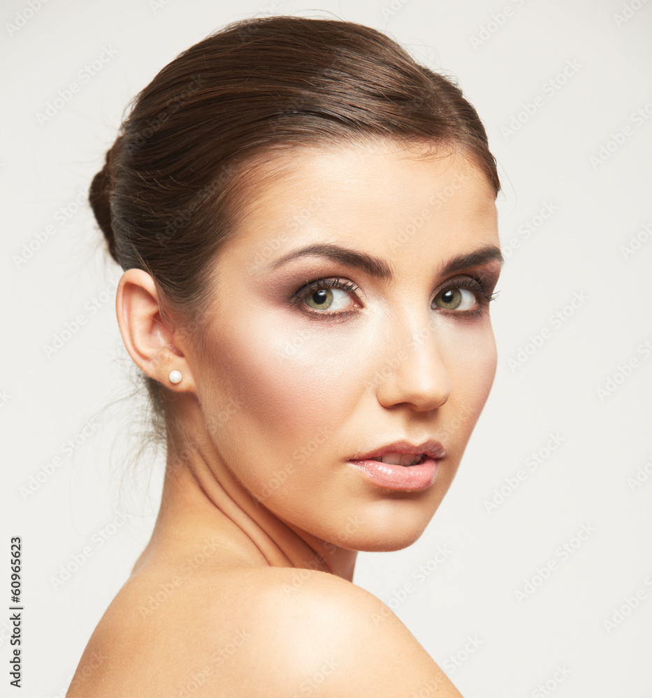 Woman face beauty style portrait. Woman face beauty style portrait.