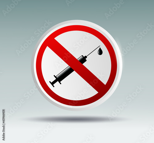 sign indicating the prohibition of drugs