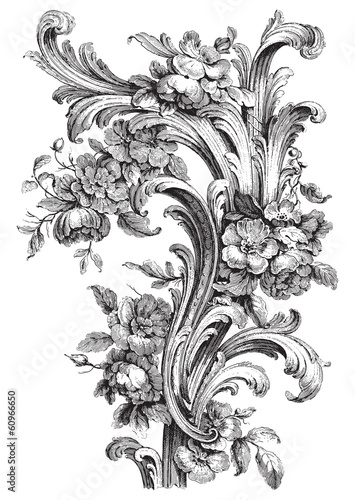 Antique floral scroll