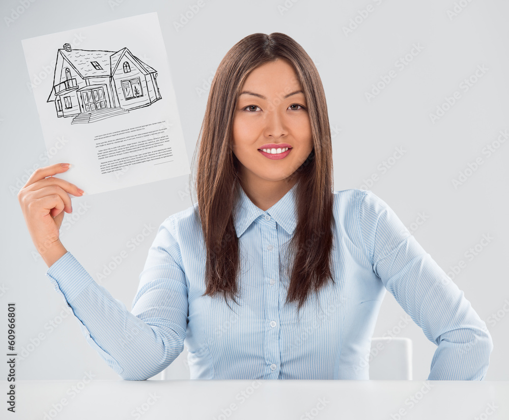 Positive realty agent or credit broker holding contract on new h Positive realty agent or credit broker holding contract on new h