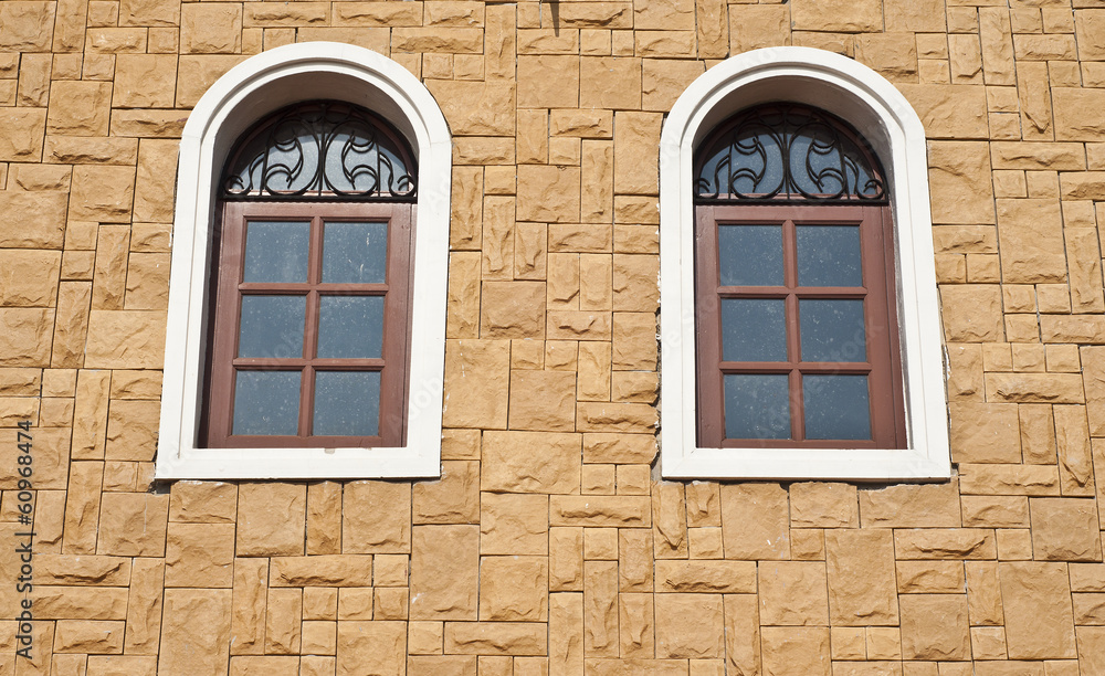 Window on brick wall.