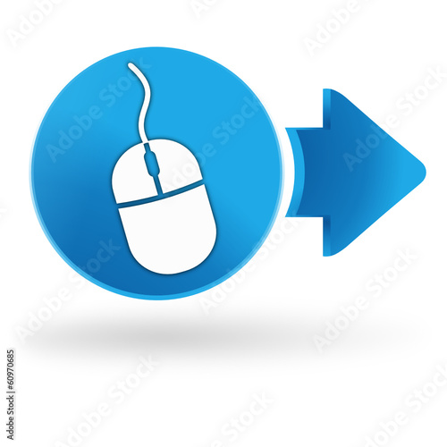 clic souris sur symbole web bleu