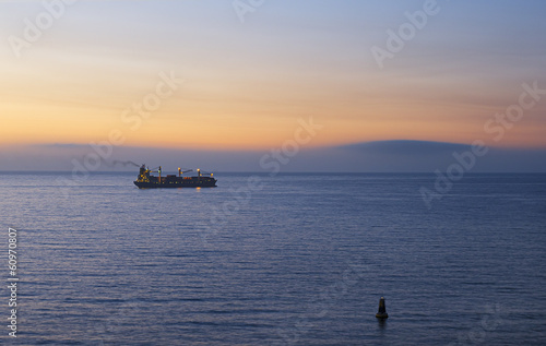 Wallpaper Mural Oceanic vessel in the evening fog Torontodigital.ca