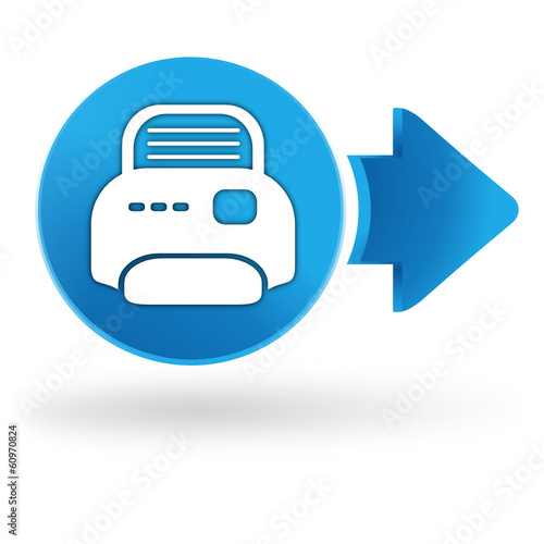 imprimante sur symbole web bleu