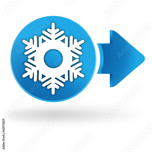 flocon de neige sur symbole web bleu