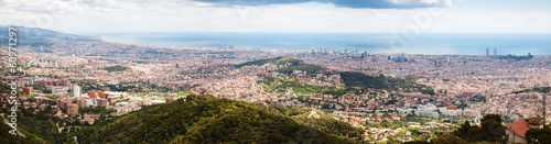 Panorama of Barcelona city from Tibidabo