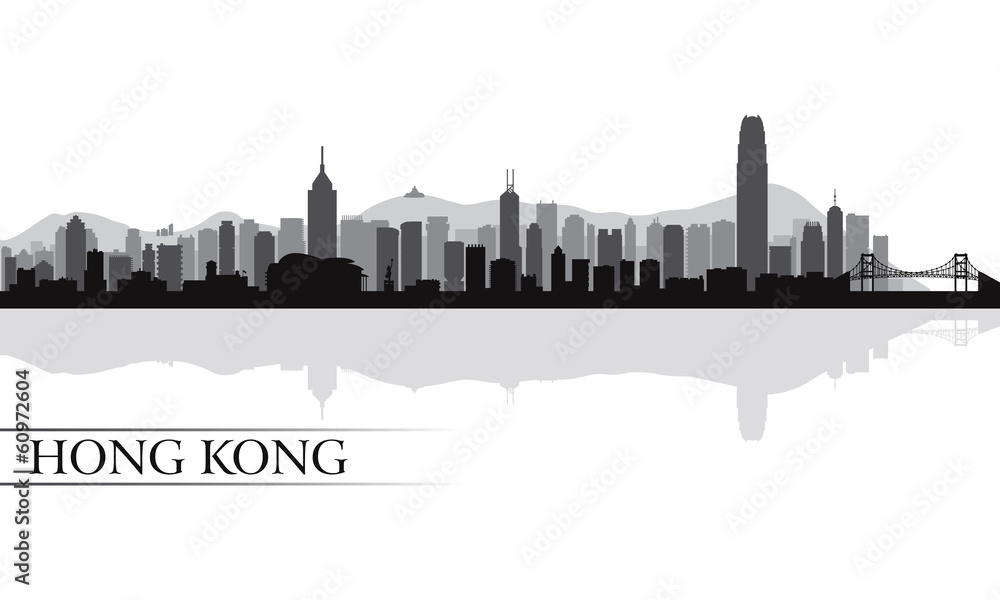 Fototapeta premium Hong Kong city skyline silhouette background
