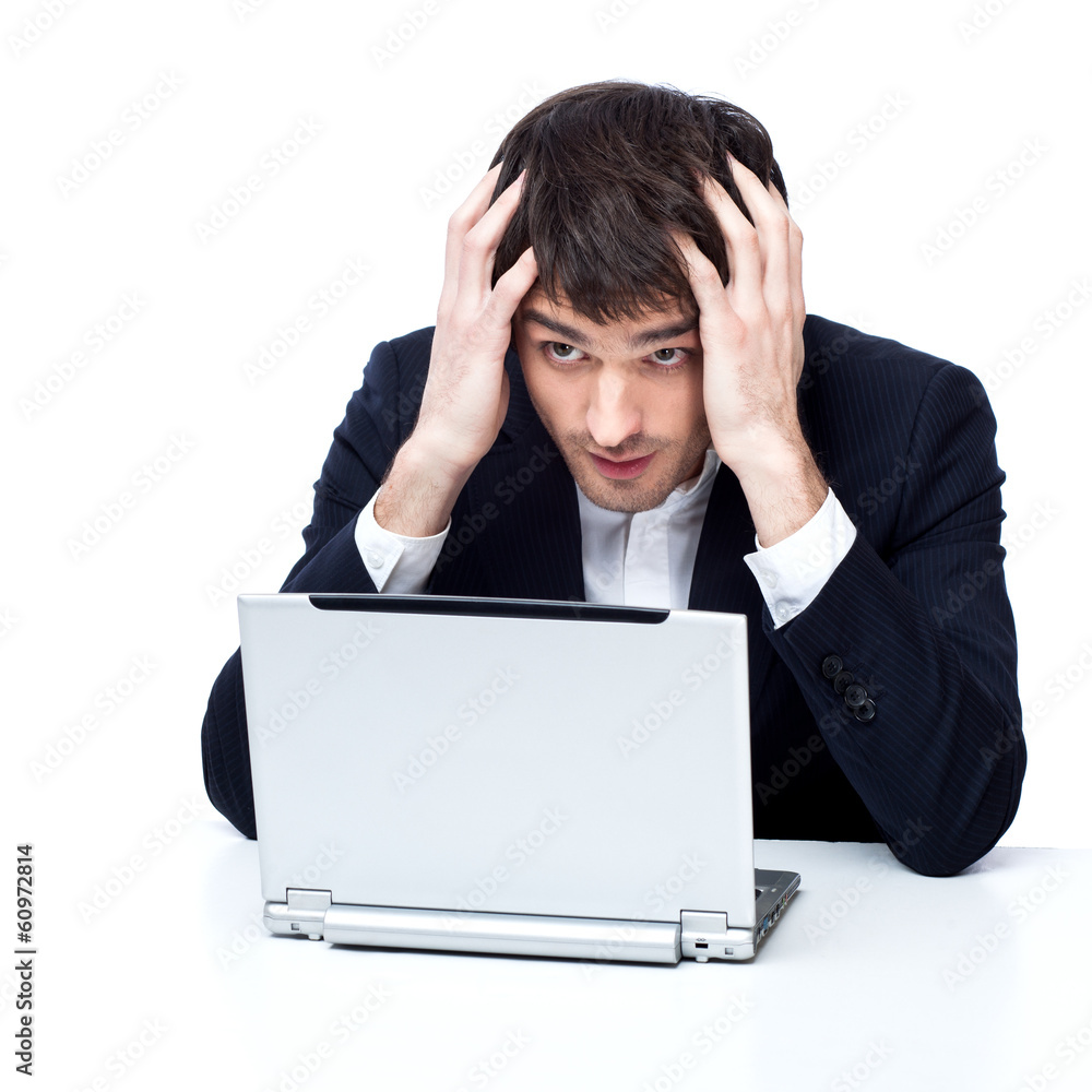Tired businessman at work Tired businessman at work