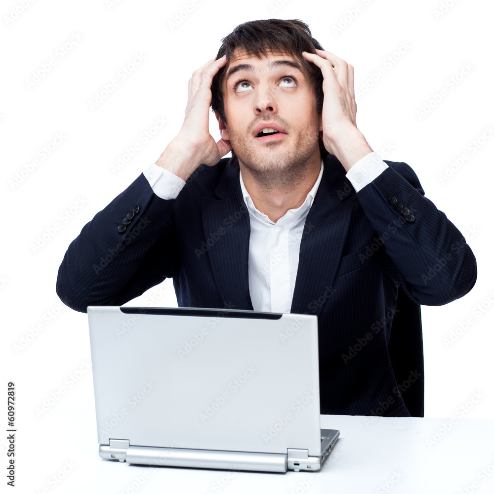 Tired businessman at work Tired businessman at work