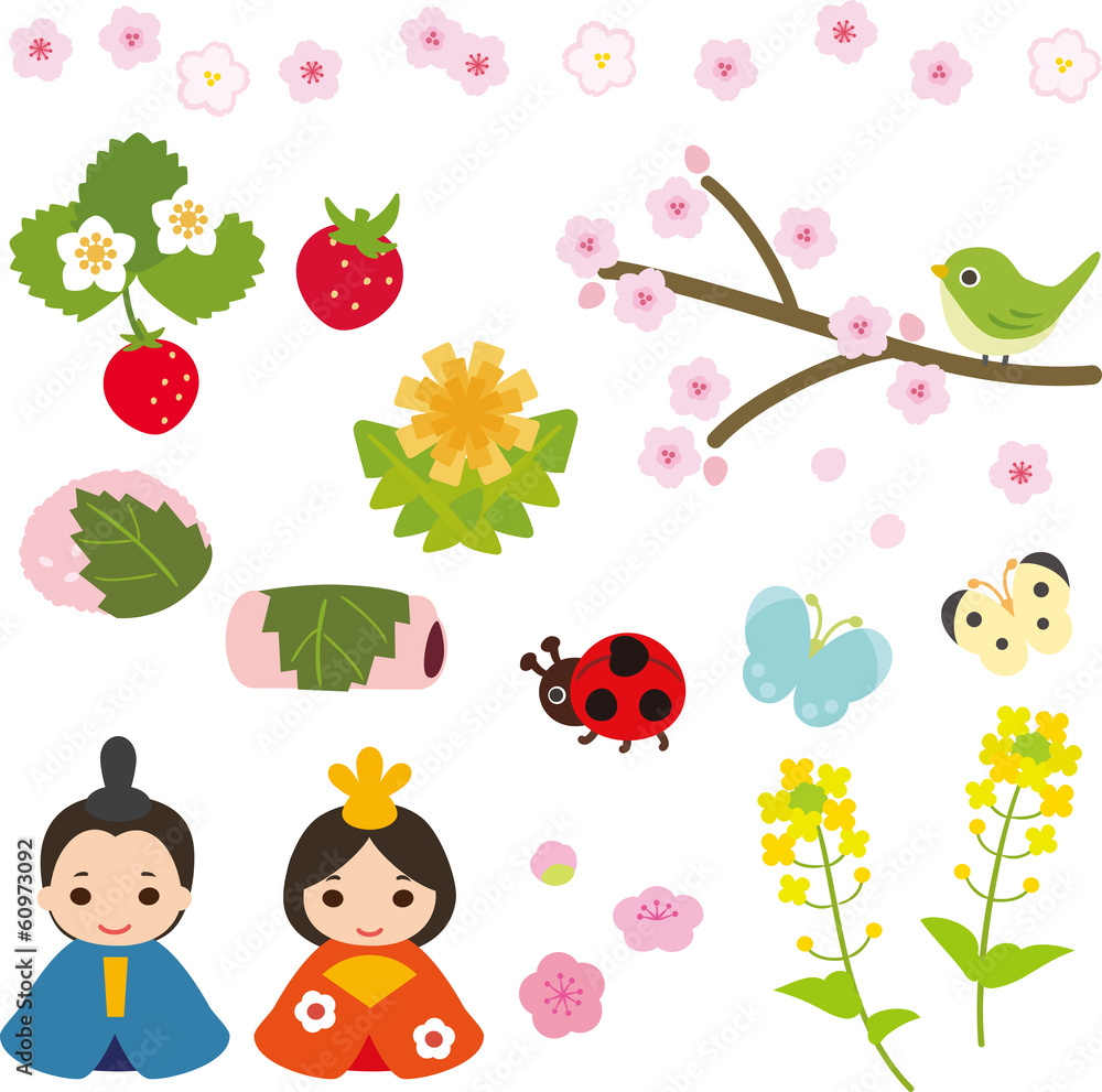 Fototapeta premium 春のイラスト素材