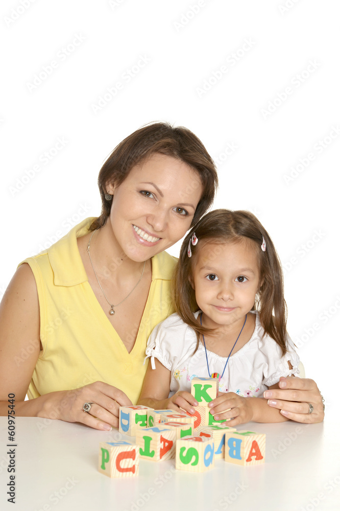 Mother and her daughter playing Mother and her daughter playing