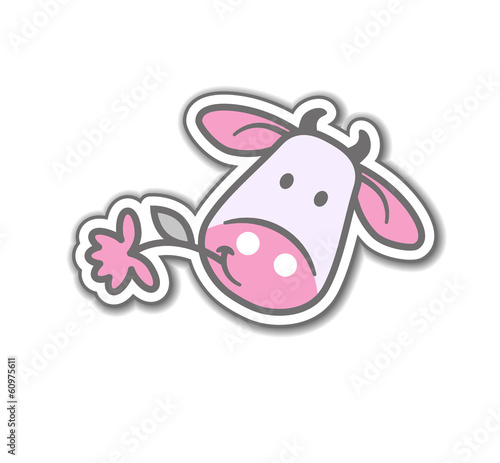 Cartoon cow with flower