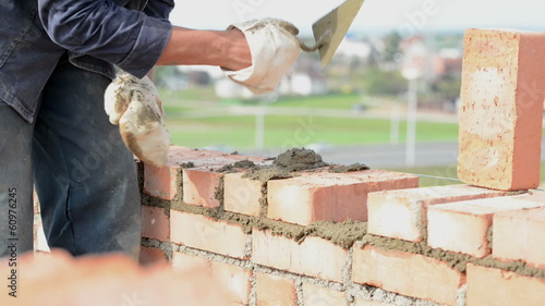 construction mason worker bricklayer photo