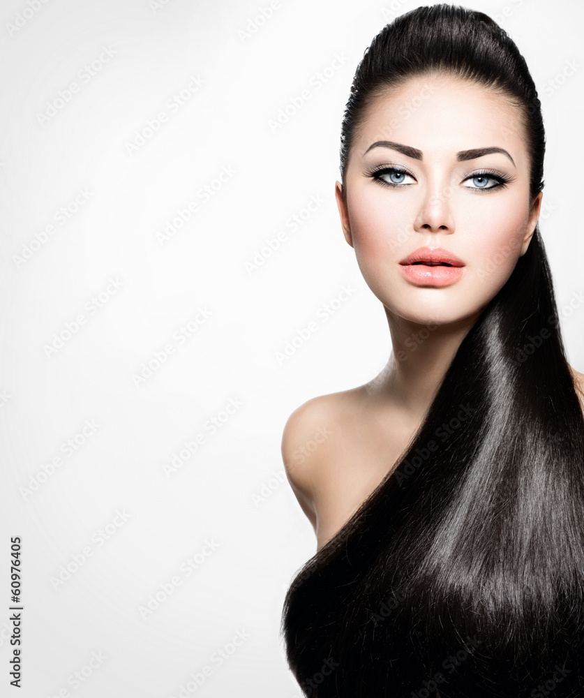 Naklejka premium Fashion Model Girl with Long Healthy Straight Hair