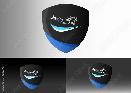 Taucher tauchen Tauchverein Tauchschule Logo