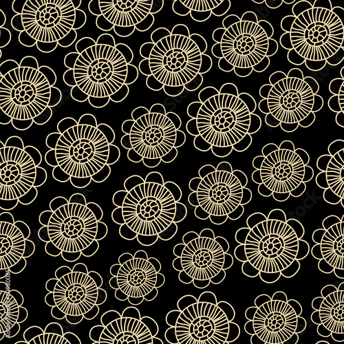 Beige subtle lacy flowers o...