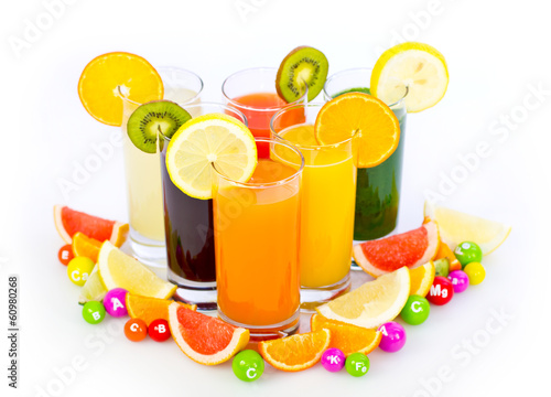 Fresh and healthy fruit and vegetable juice