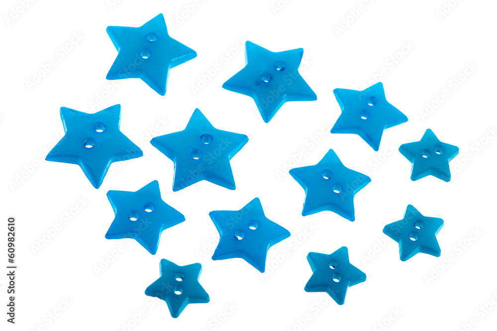 Several blue buttons in star shape Several blue buttons in star shape