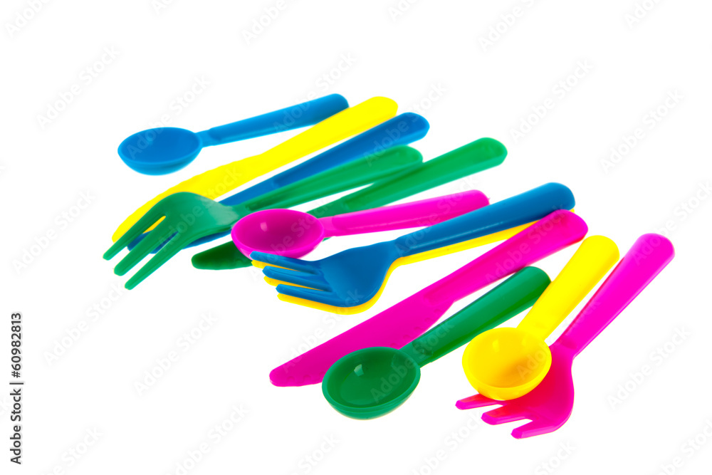 Colorful plastic cutlery Colorful plastic cutlery
