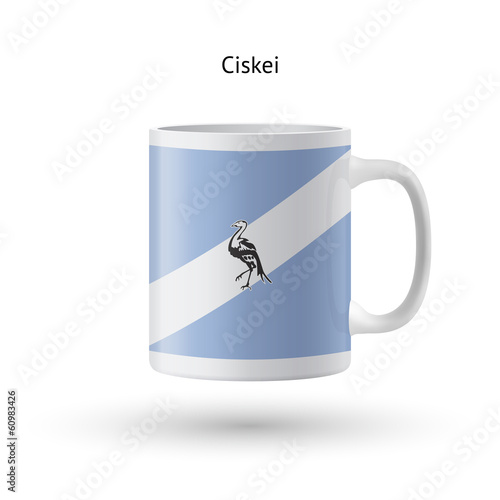 Ciskei flag souvenir mug on white background. photo