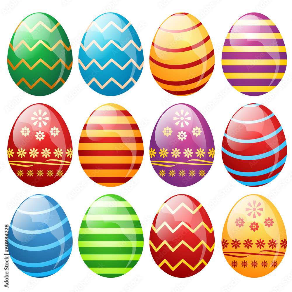 Set of easter eggs