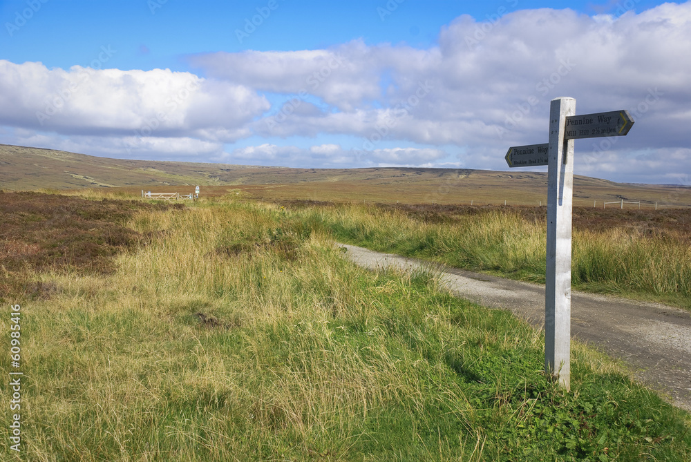 Signpost in Penine Way Peak District National Park Signpost in Penine Way Peak District National Park