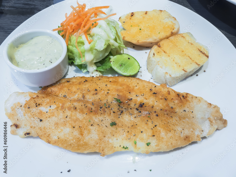 The sesoning fillet fish steak The sesoning fillet fish steak