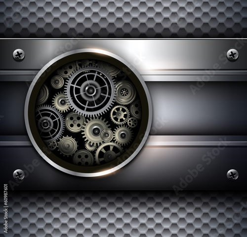 Background metallic with technology gears