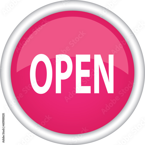 Круглый векторный знак с надписью OPEN