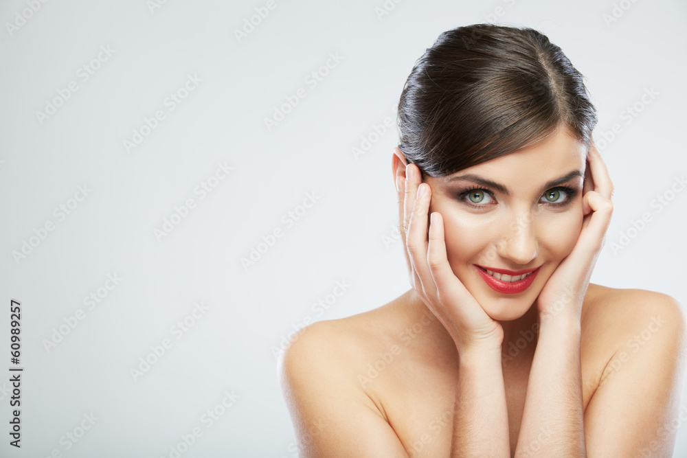 Close up beauty portrait, Young attractive woman face Close up beauty portrait, Young attractive woman face