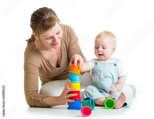 kid and mother playing toge...