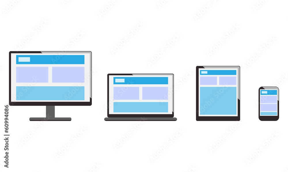 Electronic devices with white, desktop computer, laptop, tablet Electronic devices with white, desktop computer, laptop, tablet