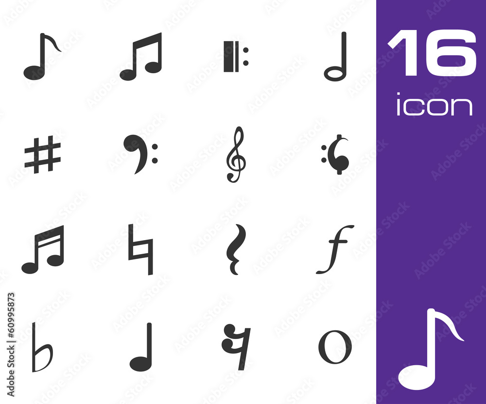 Vector black notes icon set Vector black notes icon set