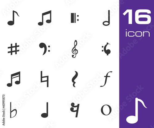 Vector black notes icon set