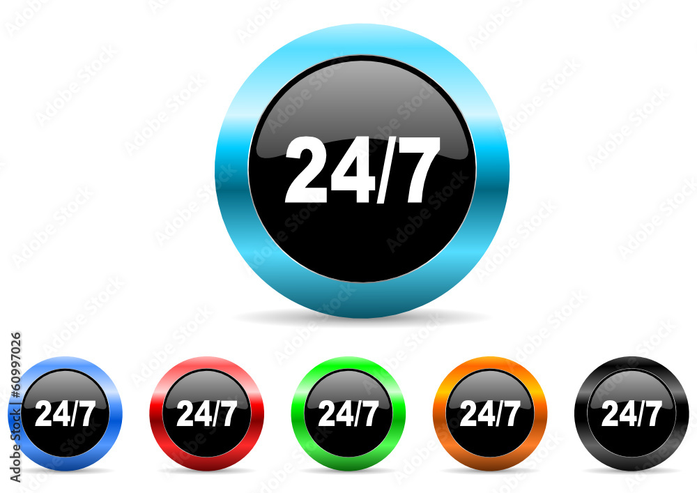 24/7 icon vector set 24/7 icon vector set