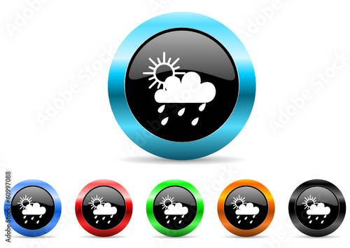 rain icon vector set