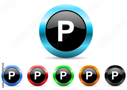 parking icon vector set